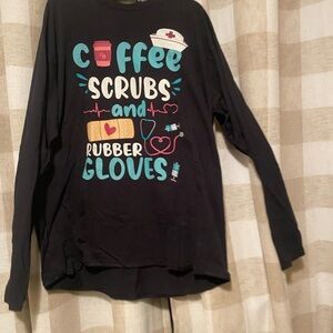 Nurse/Healthcare  Graphic Black Long Sleeve Shirt 2XL